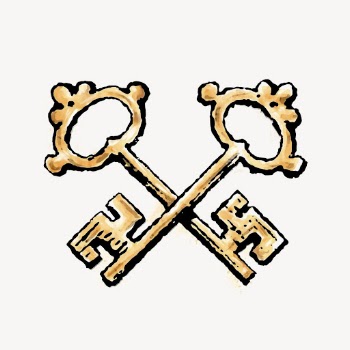 Crossed keys watercolor sticker, object | Free Vector Illustration - rawpixel