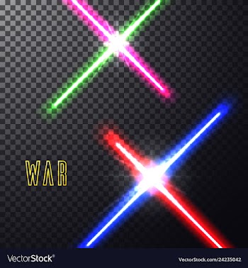 Crossed light swords vector image