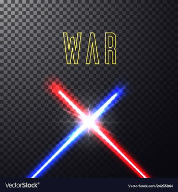 Crossed light swords vector image