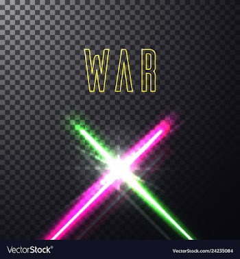 Crossed light swords vector image