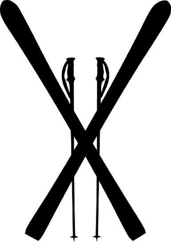 Crossed Skis Logo Pretzels Like Clipart - Clip Art Library