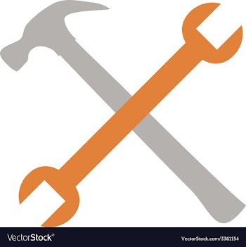 Crossed tools vector image