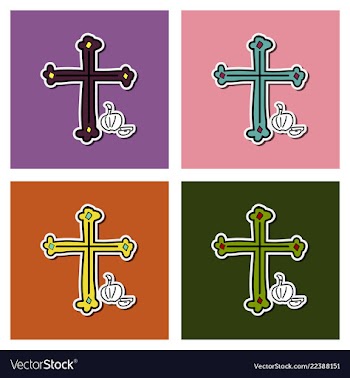 Crosses of christian religion set of divine vector image