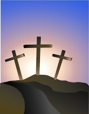 Crosses on a hillside symbolizing Easter Sunday
