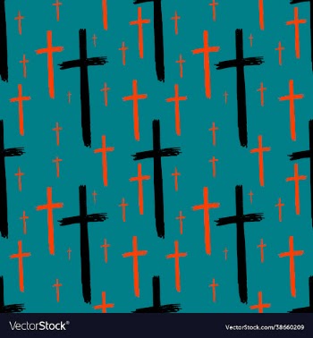 crosses seamless pattern colored for halloween