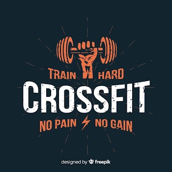 Crossfit motivational emblem flat style Free Vector