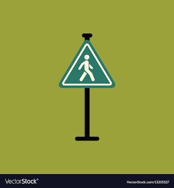 Crosswalk traffic signman walking road sign vector image