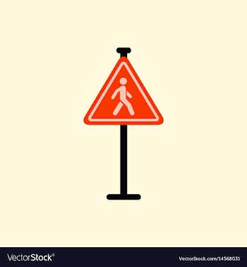 Crosswalk traffic signman walking road sign vector image