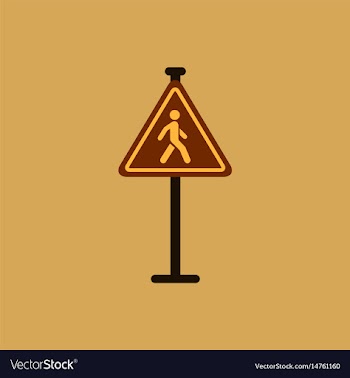 Crosswalk traffic signman walking road sign vector image