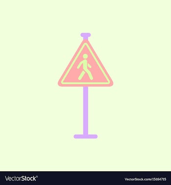 Crosswalk traffic signman walking road sign vector image