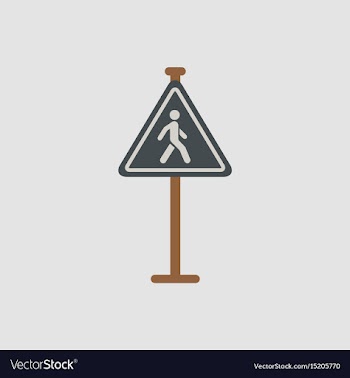 Crosswalk traffic signman walking road sign vector image