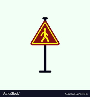 Crosswalk traffic signman walking road sign vector image