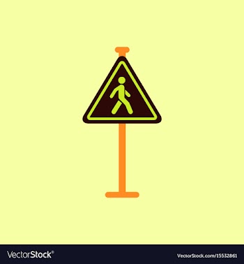Crosswalk traffic signman walking road sign vector image