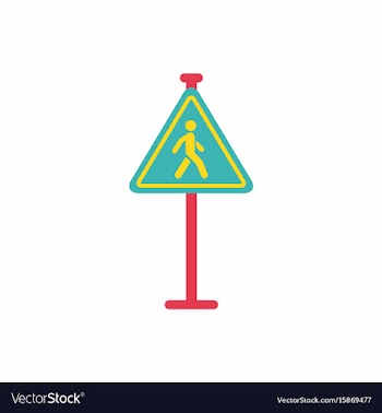 Crosswalk traffic signman walking road sign vector image