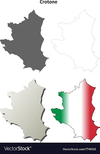 Crotone blank detailed outline map set vector image