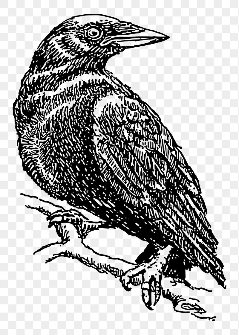 Crow bird png sticker illustration, | Free PNG - rawpixel