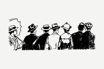 Crowd back collage element, vintage | Free PSD Illustration - rawpixel