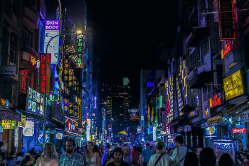 Crowd of People on Street during Nighttime