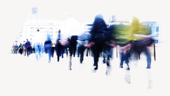 Crowd of people sticker, city | Free PSD - rawpixel
