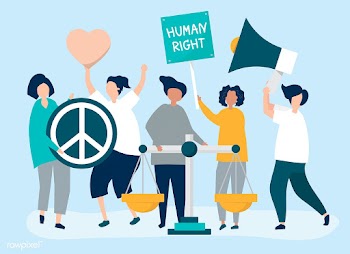 Crowd of protestors rallying to support human.. | Free stock vector - 480384