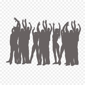 Crowd Stampede - A sea of people flattened vector diagram 