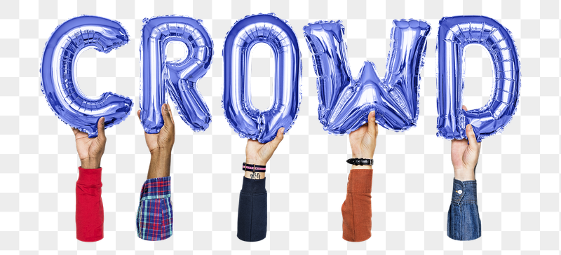 Crowd word png, hands holding | Free PNG - rawpixel
