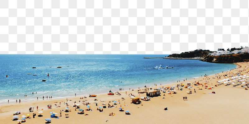 Crowded beach png border, Summer | Free PNG - rawpixel