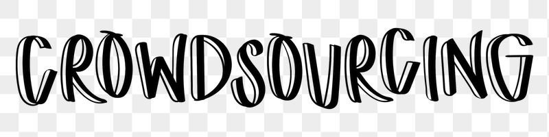 Crowdsourcing png word sticker typography, | Free PNG - rawpixel