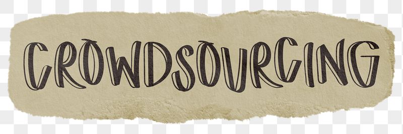 Crowdsourcing png word sticker typography, | Free PNG - rawpixel
