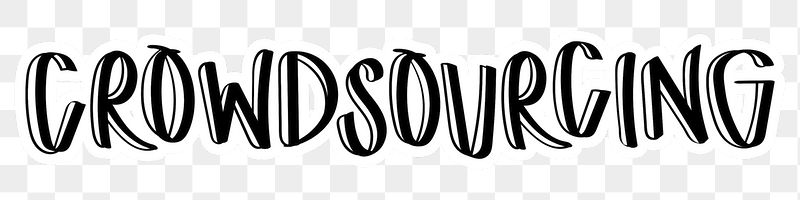 Crowdsourcing png word sticker typography, | Free PNG - rawpixel