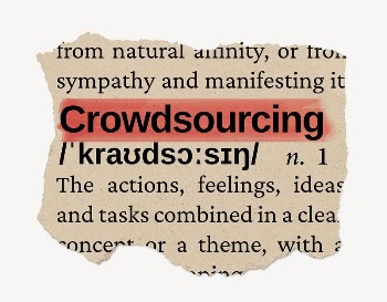 Crowdsourcing ripped dictionary, editable word | Free PSD - rawpixel