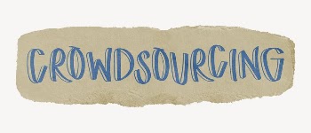 Crowdsourcing word, torn craft paper | Free PSD - rawpixel