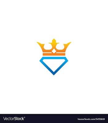  					Crown diamond jewellery logo vector image														