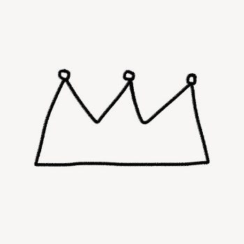 Crown doodle clipart, simple monarchy | Free PSD - rawpixel
