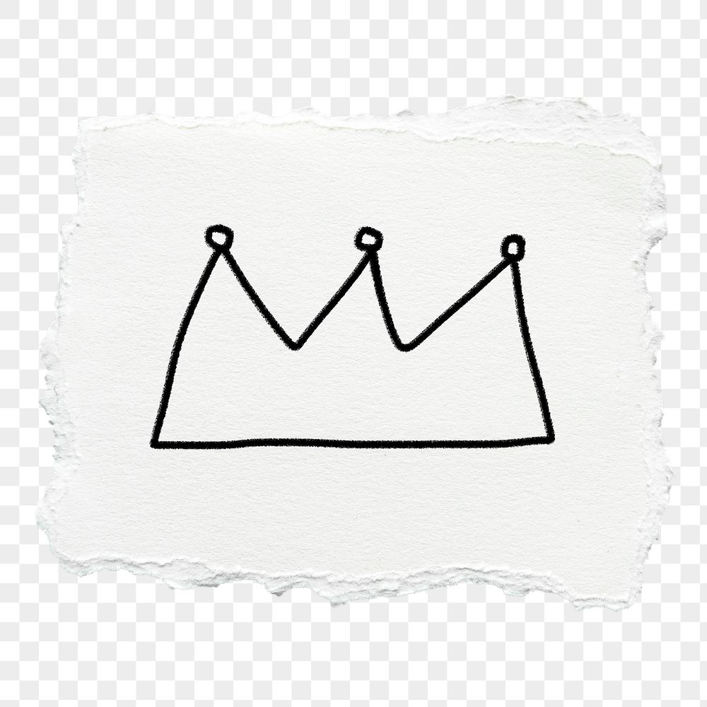 Crown doodle png sticker, torn | Free PNG - rawpixel