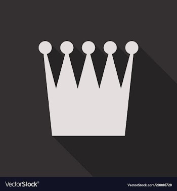 Crown icon in flat style with long shadow vector image