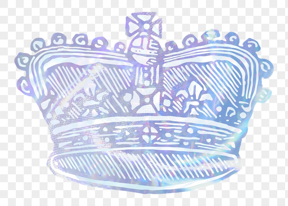 Crown png sticker, aesthetic holographic | Free PNG Illustration - rawpixel