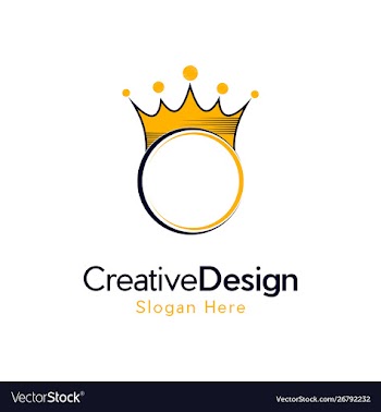 Crown royalty objective creative business logo vector image