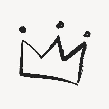 Crown sticker, cute doodle in black | Free PSD Illustration - rawpixel