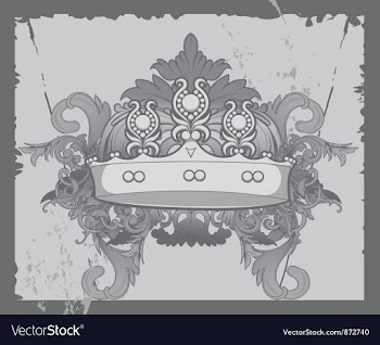 Crown with baroque floral vector image