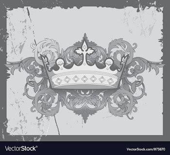 Crown with baroque floral vector image