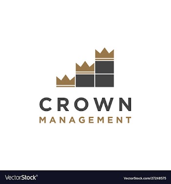 Crown with chart bar for business logo design vector image