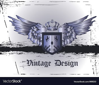 Crown with wings and shield vector image
