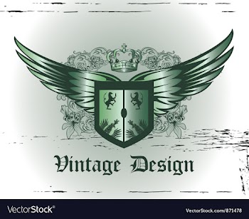 Crown with wings and shield vector image