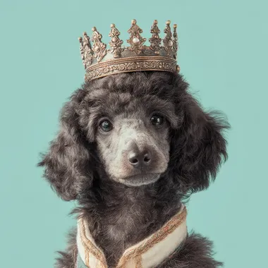 Crowned Cute Poodle Dog Crowned Cute Poodle Dog