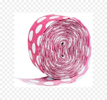 Crêpe paper Circle Pink Polka dot - circle 