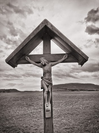 Crucifix Grayscale Photo