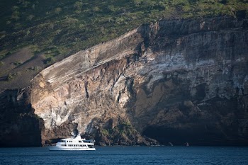 Cruis Ship At Cliff Side