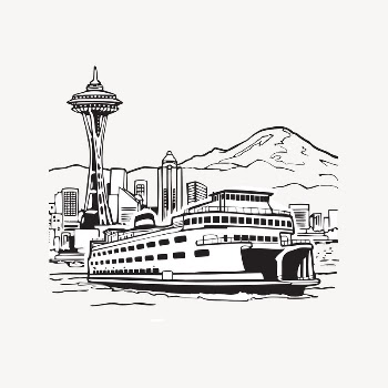 Cruise ship clipart, vintage illustration | Free Vector Illustration - rawpixel