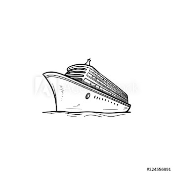 Cruise ship hand drawn outline doodle icon